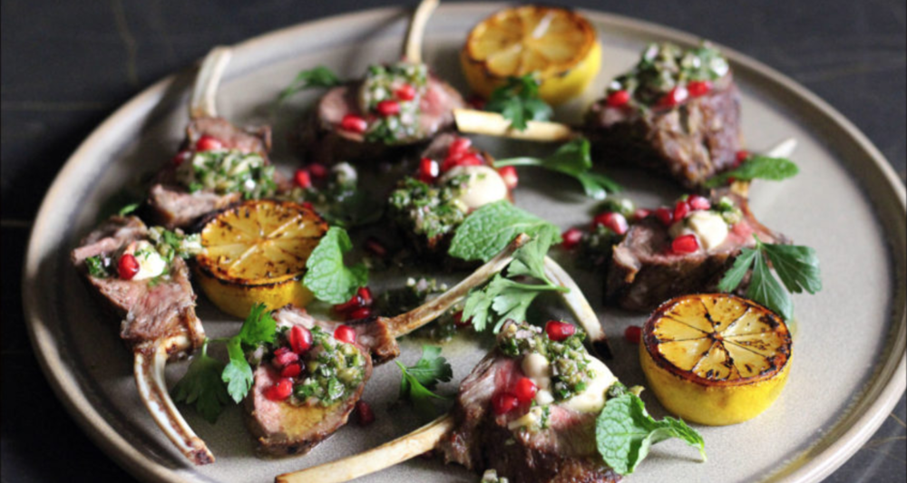 LAMB RACK W/ BLACK GARLIC & ANCHOVY MAYO